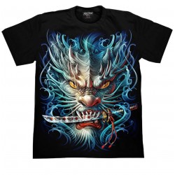 T-Shirt 3D142 –Rock Chang Original – Raubkatze mit Schwert